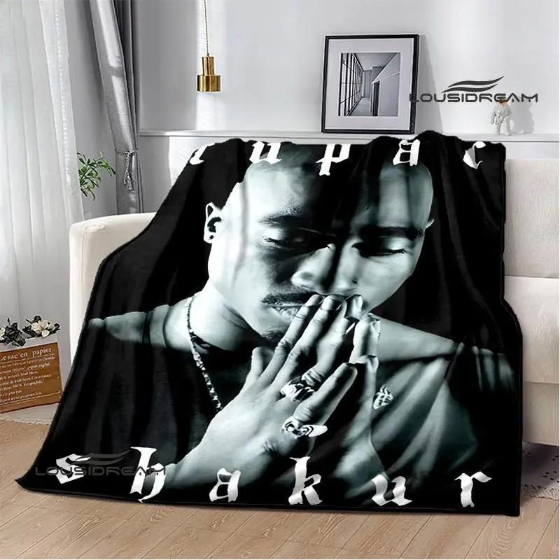 2PAC Hip -hop Singer Fashion Printed Blanket Warm Bed Blanket Soft and Comfortable Blanket Home Travel Blanket Birthday Gift
