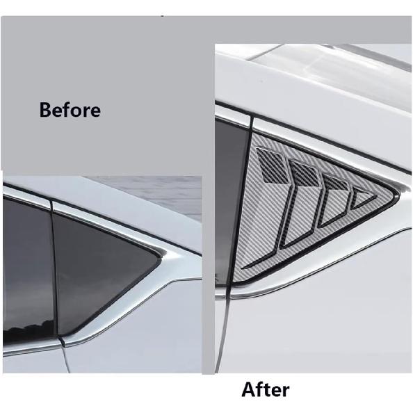 2PCS Car Rear Window Shutter Cover Trim Compatible For Cadillac CT5 Louver Side Vent Accessories(Gloss Black)