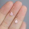 14K Gold-plated Emerald Zircon Water Drop Ear Hooks Retro Style Original Handmade Earrings Elegant Style Light Luxury