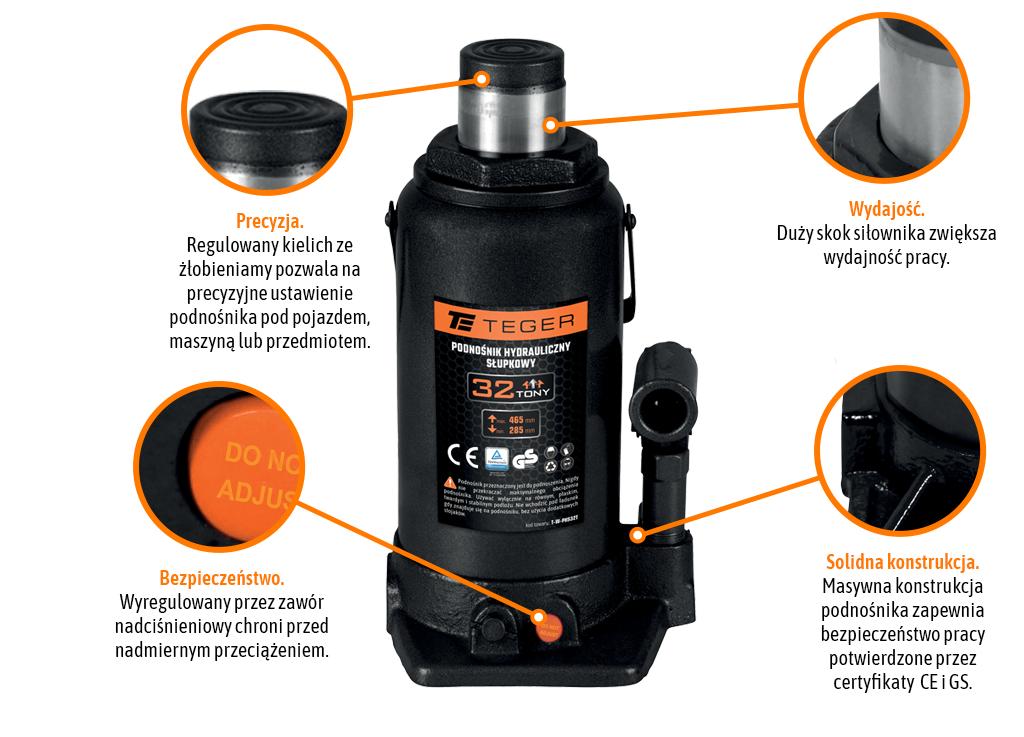 Hydraulic Jack - Post, 32T, Teger