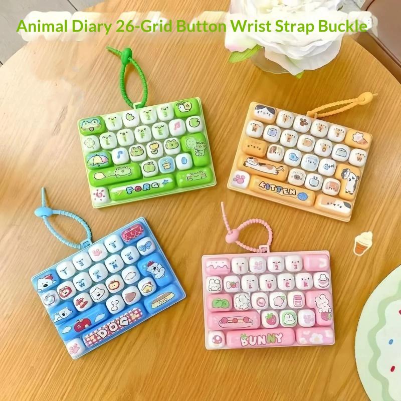Hot Anime 26-Key Keyboard Keychain Stress Relief Fidget Toy Keyboard Button Finger Clicker Backpack Charms Christmas Gift