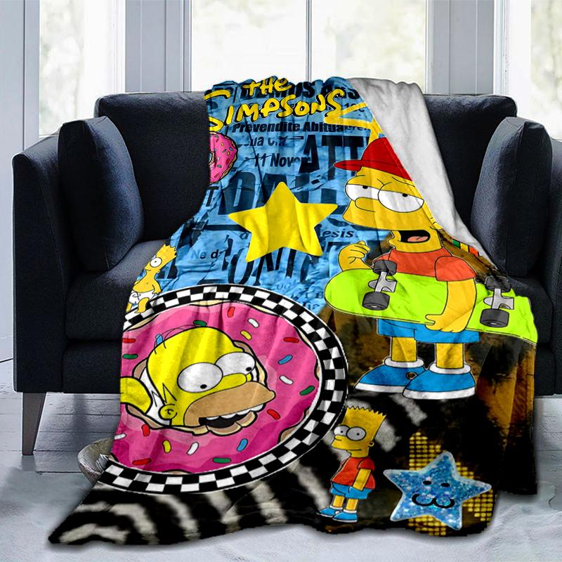 1Pc Simpsons Party Poster Blanket Soft And Comfortable Casual Warm Camping Travel Christmas Halloween Gift M921851