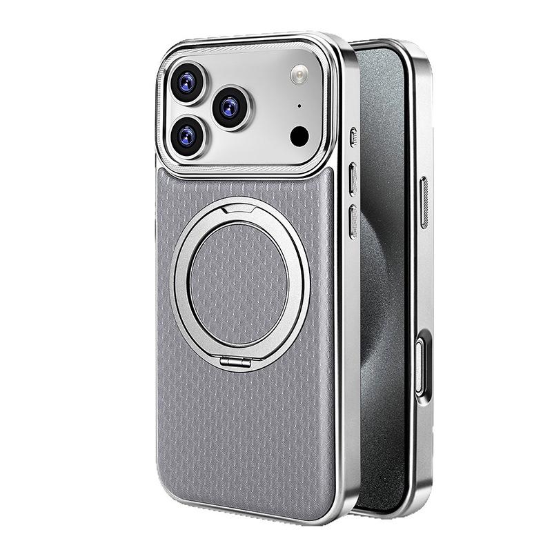 Compatible iPhone Case with Rotating Stand & Magnetic Adsorption for 12, 13, 14, 15, 16, 17 Pro Max - Cross-border Business Male Design
