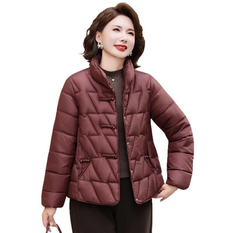 Stylish Winter Cotton Padded Jacket for Short Stature Mothers - Warm, Thin, and Perfect for Middle-aged and Elderly Women