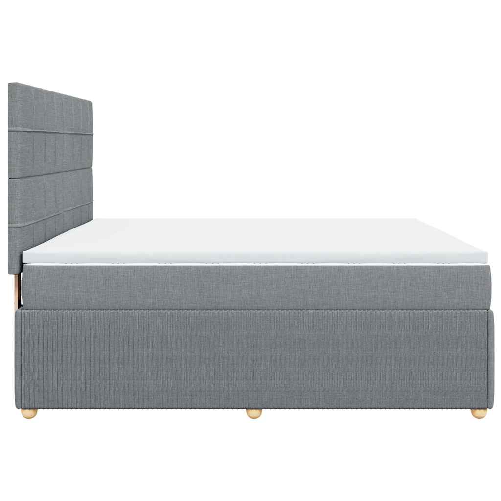 Box Spring Bed with Mattress Light Grey 180 x 200 cm Fabric