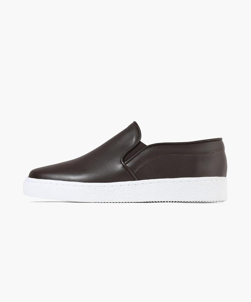 Firenze Atelier Full-Grain Cowhide Basic Unisex Slip-On 4005-F [Brown Fg]