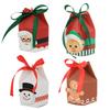 24PCS Christmas Candy Boxes,4 Styles Christmas Treat Gift Boxes Xmas Paper Boxes with Ribbon Candy Shape Small Sweet Boxes
