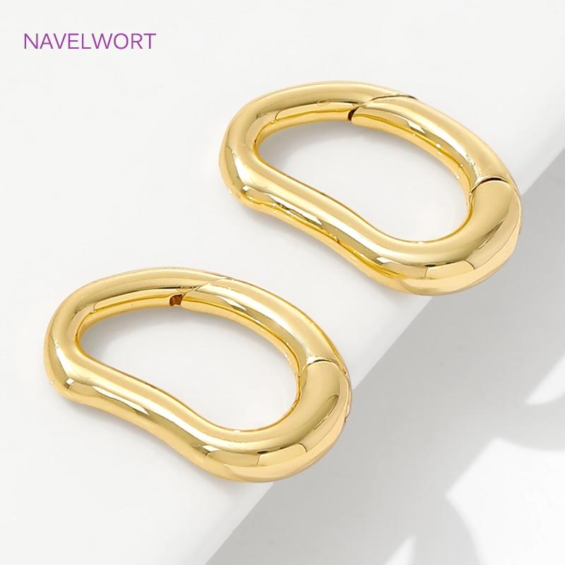 18K Gold Plated D-Ring Spring Clasp For Bracelet Making,Brass Buckle Clasp Carabiner,Locks For Jewelry,Accessories For Jewelry