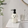 Dispenser per Lozione a Forma di Cane dei Cartoni Animati 400ML Dispenser per Sapone in Ceramica con Pompetta in Plastica, Bottiglia Ricaricabile a Forma di Cucciolo Contenitore per Liquidi a Mano, Vuoto Gel Doccia