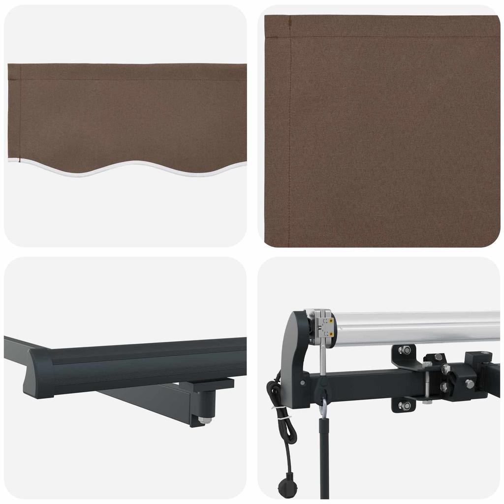 Retractable Awning Taupe 400 X 350 Cm Fabric and Aluminum
