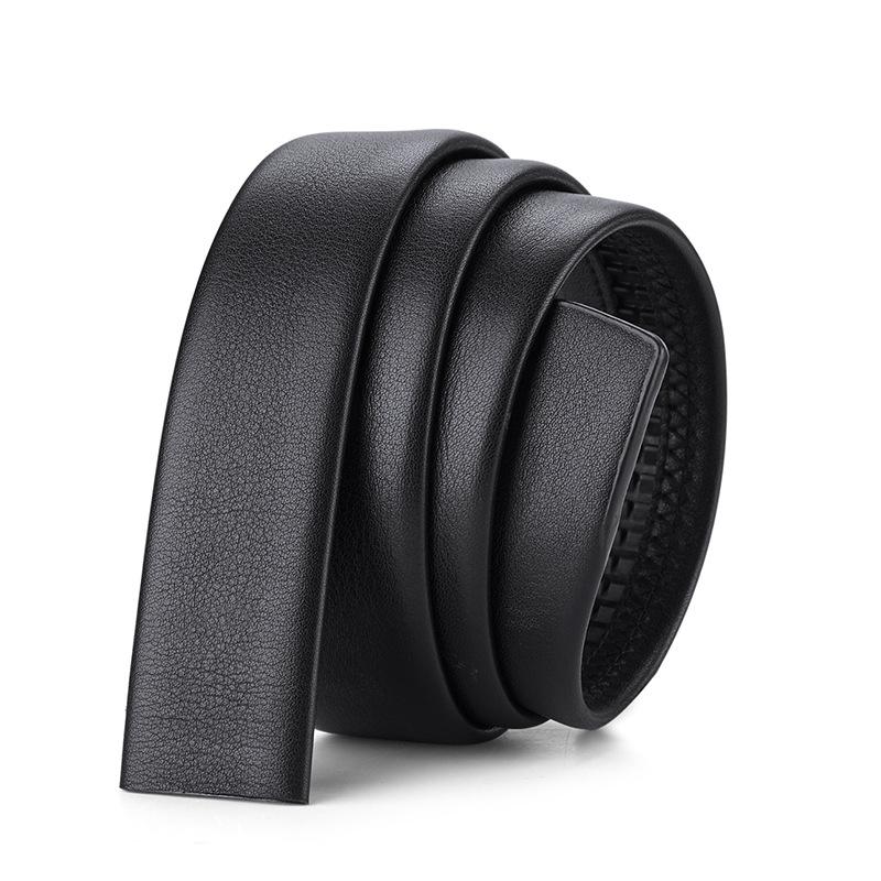 Men's genuine leather belt - no buckle, automatic clasp, full grain leather