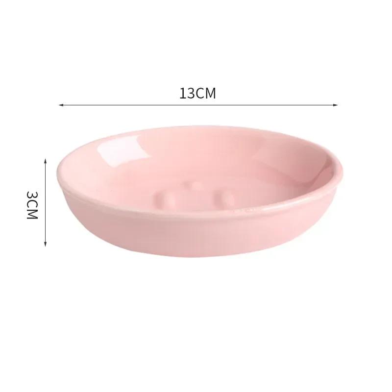 Light Luxury Soap Rack Ceramic Marbling Round Shape Household Kitchen Accessories Soap Dish Holders Organizer Bathroom Storage