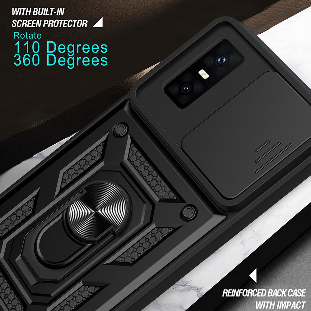 Hülle für Infinix GT 30 Pro 5G Hülle Schiebekamera Ringständer Schutzhülle für Infinix GT 30 Pro Stoßfeste Capa