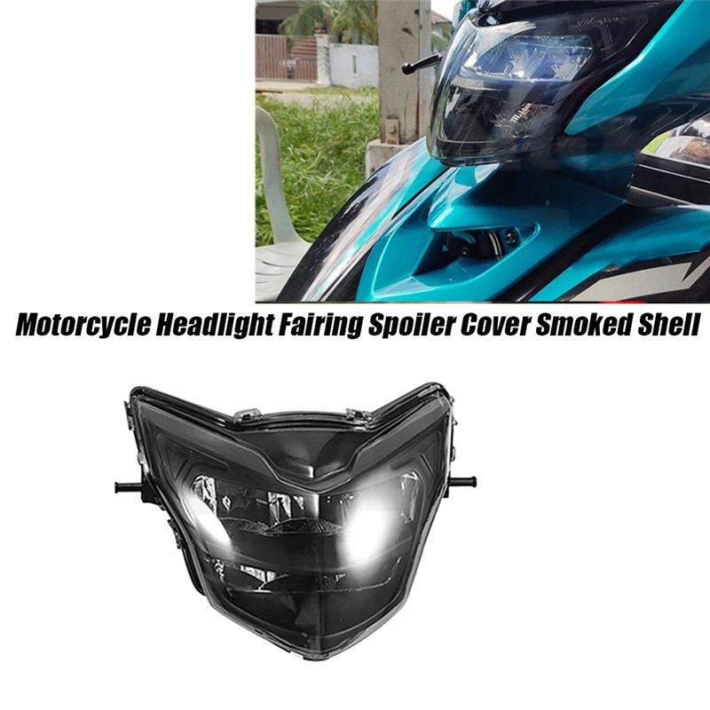ABLZ-Motorcycle Parts Front Headlight Fairing Smoked Shell For LC135 V2 V6 Clip Head Light LED Spoiler Mask Cover Dirt Bi