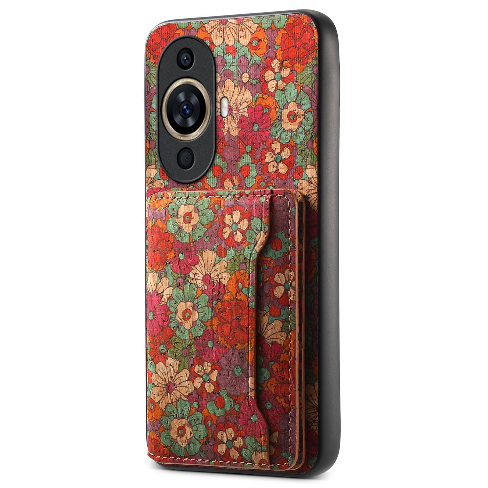 

For Huawei nova 11/nova 12s 4G/nova 12 Lite 4G Case Kickstand Leather Back Cover with Floral Design Summer/Red