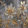 Modern Flower Wallpaper Gold Leaf Flower Mural Living Room Bedroom Wall Mural Home Decor