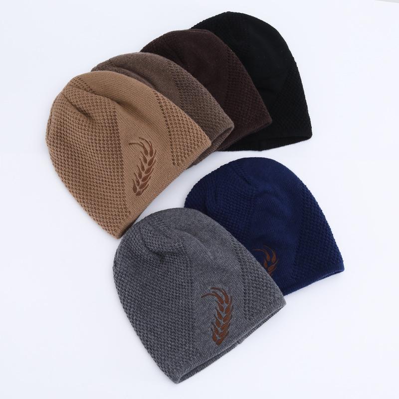 Chapéu Masculino de Inverno Aveludado Lã Grossa Tricotado Proteção de Orelha para Ciclismo de Inverno Chapéu Pulôver Frio Moda ao Ar Livre e Aquecimento