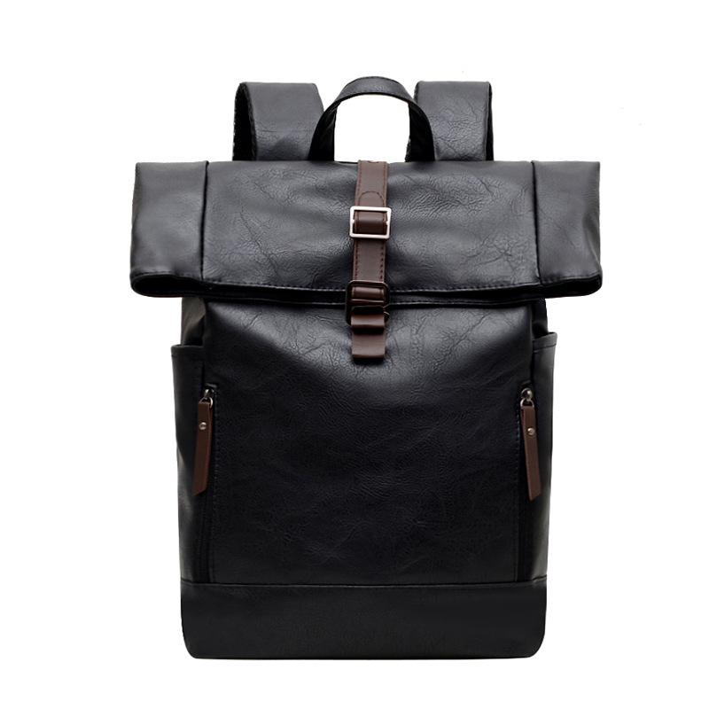 

TS JYL laptop bag,Large Waterproof Leather Backpack Men Business Laptop Casual Travel Bag OneSize чёрный