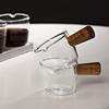 Shangqi Borosilicate Glass Milk & Espresso Jug with Scale and Wooden Handle