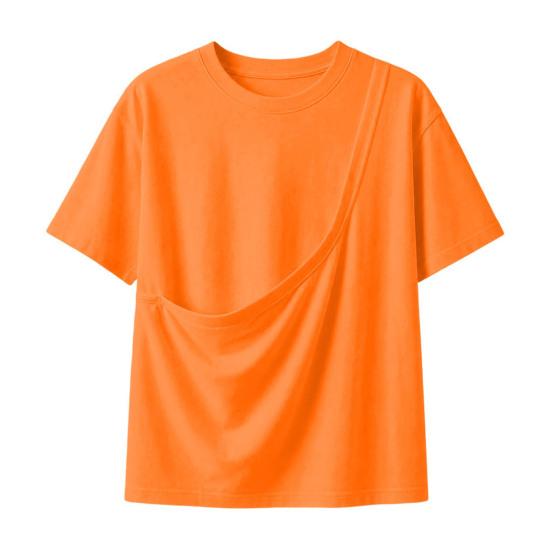Solid Color T-shirt Women Pet Pouch T-Shirt, Dog Cat Carrier Short Sleeve Shirt for Hands Free Carrying Clothing Summer, Loose Casual Crew Neck