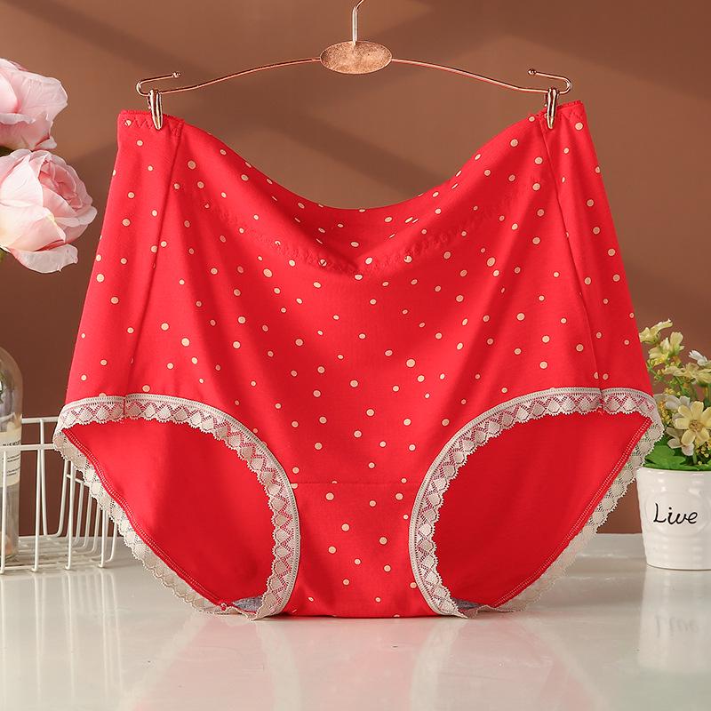 Plus Size High-Waisted Polka Dot Cotton Underwear for Women - 2026 New Style for Middle-Aged and Elderly