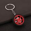 Keychain Pendant Wheel Caliper Design Zinc Alloy Key Chain with Rubber Tires Racing Style Key Holder Backpack Car Accessory