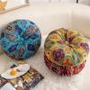 Bohemian Round Pouf Cushion - Pumpkin Shape for Sofa, Backrest, or Meditation.