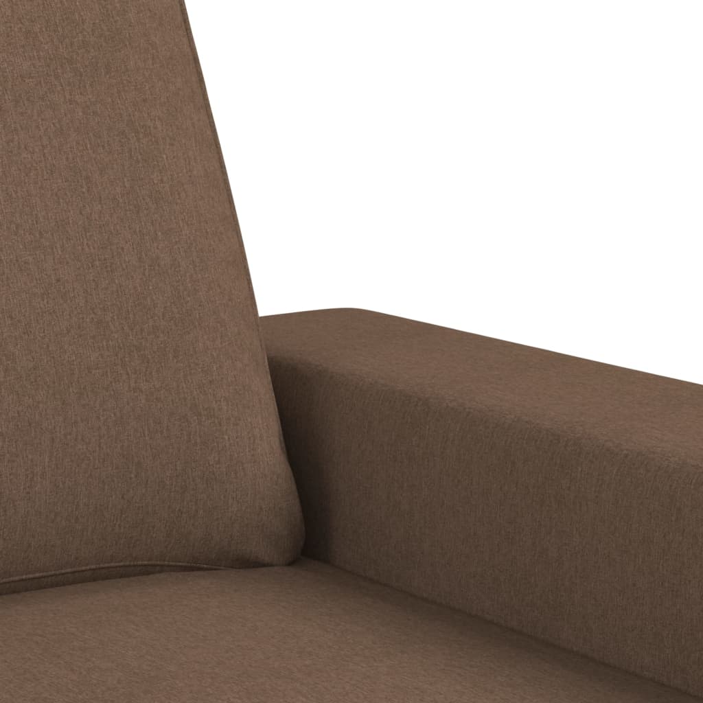 Vidaxl 3-Sitzer Sofa Mit Hocker, Braun, 180 Cm, Stoff