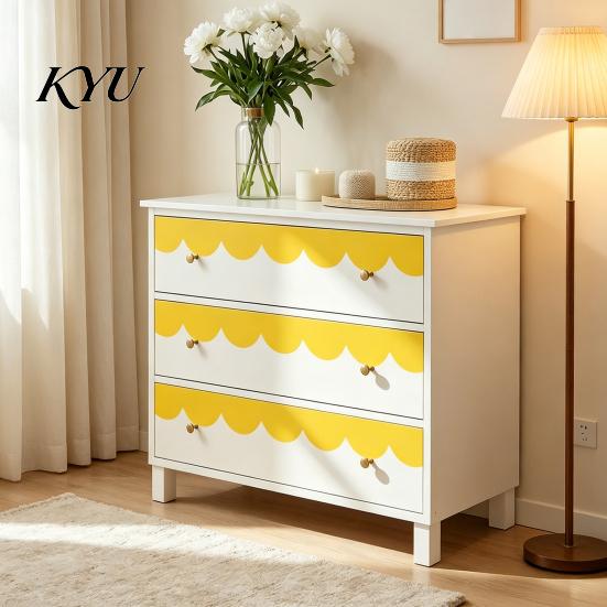 Décoration d'Angle Flexible pour Armoire 4 Pièces Stickers Muraux Bordure Festonnée, Autocollants Géométriques Demi-Arche à Décoller et Coller, Autocollant Décoratif Chambre à Coucher