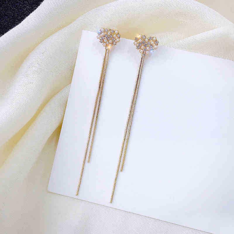 Elegant 925 Sterling Silver Pearl Heart Tassel Earrings - Slimming, Versatile, and Long for Women
