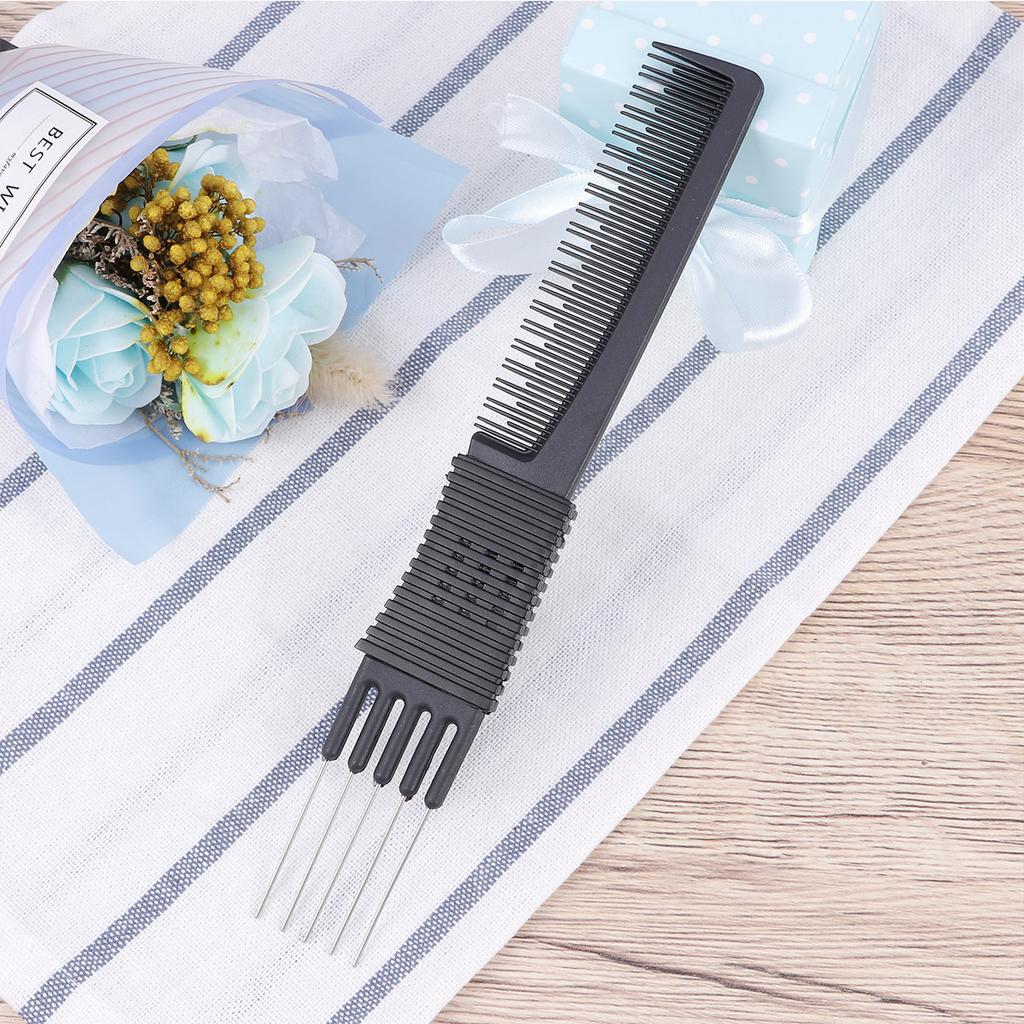 Black Anti-Static Hair Comb Set Rat-Tail Design Plastic Hairdressing Tool for Fine Hair Cutting Styling Salon Barber Home