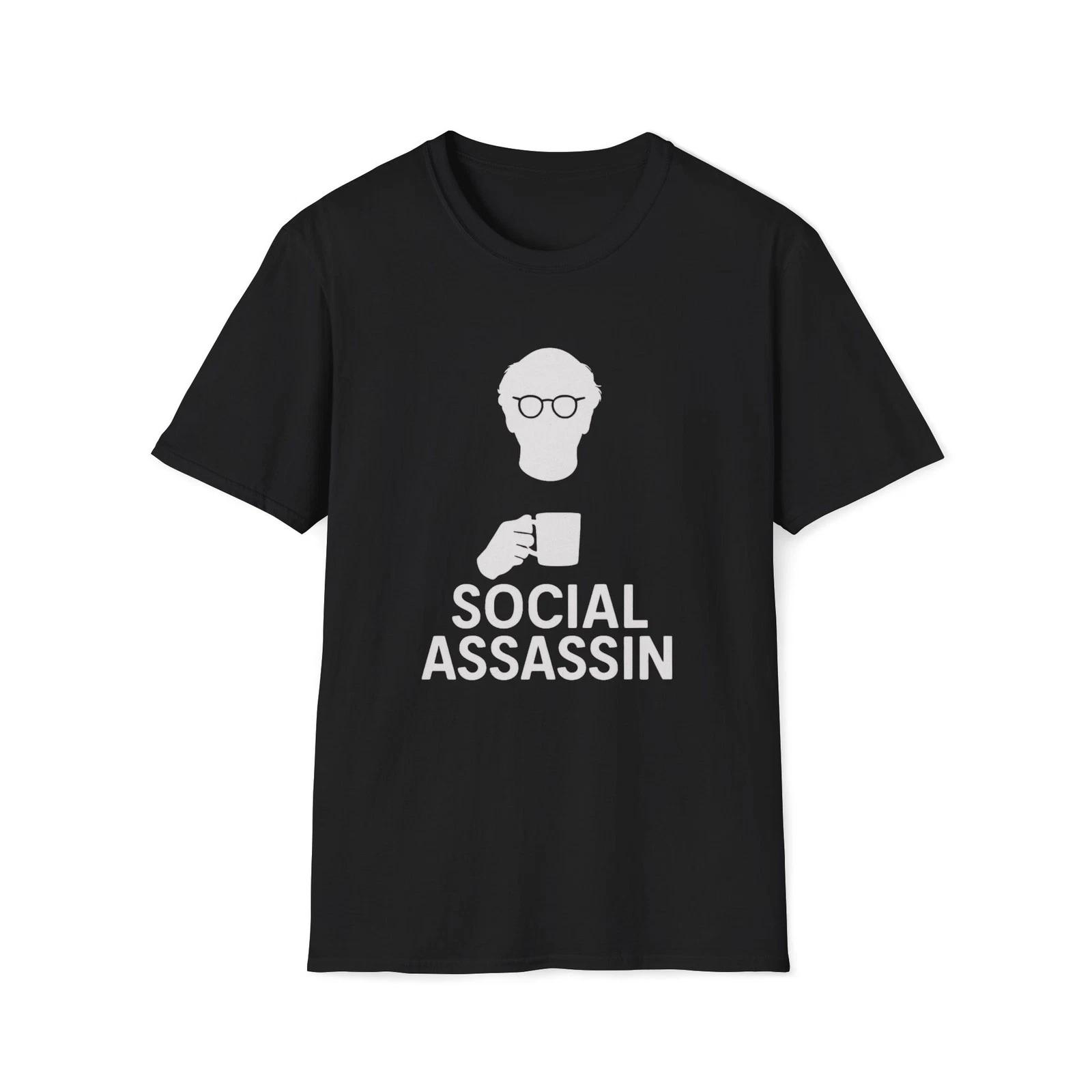 Social Assassin Larry David T-Shirt | Curb Your Enthusiasm Unisex Softstyle Tee 2XL
