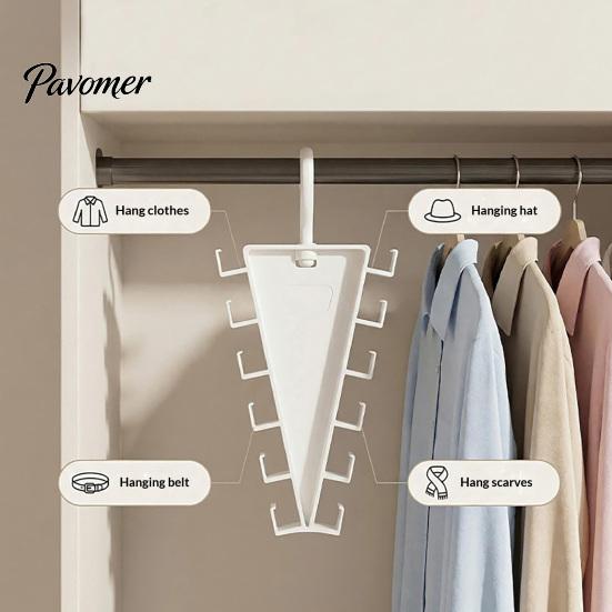 360 Degree Rotating Hook V Shaped Double-Sided Closet Organizer, Multi-Layer Vertical Hanger, with V-shaped Double-sided Hanger 12 Non-Slip