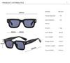 Brand Designer Square Sunglasses Women Men Ocean Color Shades Sun Glasses Female Fashion Rectangle Rivet