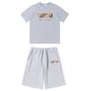 Unisex Baumwolle Kurzarm T-Shirt Shorts Set Lässiges Streetwear Outfit Herren Damen