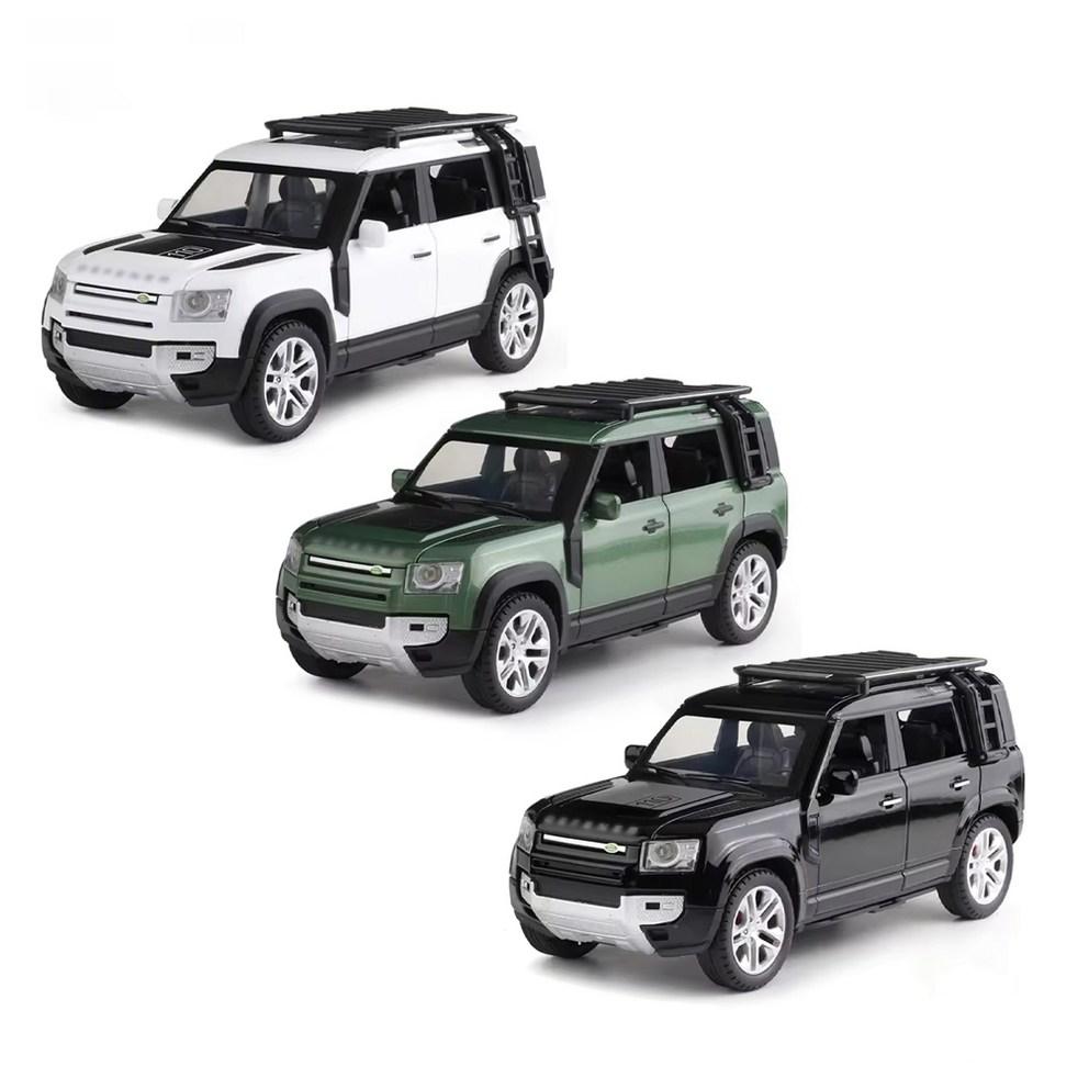 MyCar Premium 1:24 Die-cast Metal Land Rover Defender SUV Model - Realistic Collectible Car Figure, Black