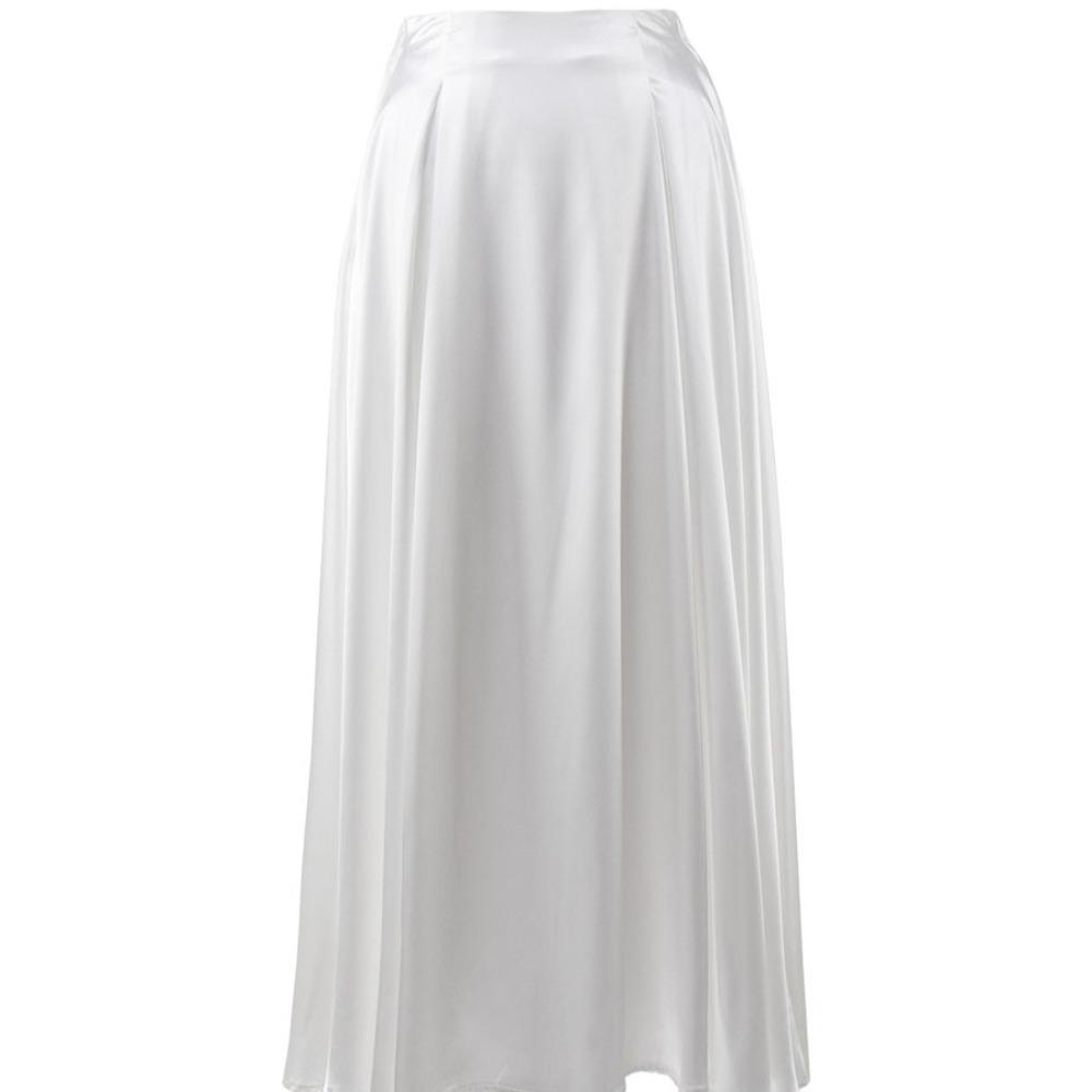 Half Skirt, New Summer Style Elegant High Waisted Satin Color, Long Skirt