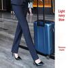 Women's Professional Navy & Black Elastic Suit Trousers