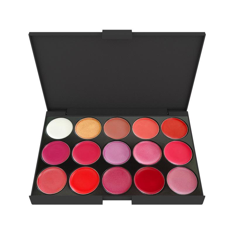 Cross-border 15-Color Moisturizing Lipstick Palette - Hydrating, Easy-to-Use, Portable, No Logo.