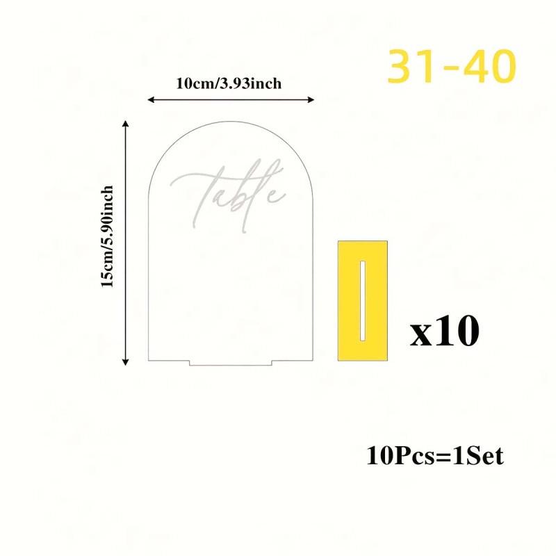 Luxury 3D Acrylic Wedding Table Number Cards - Elegant Arch Design for Banquet Seating