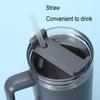 Simple Solid Color Large Capacity Double-layer Vacuum Stainless Steel Thermos Cup with Straw Coffee Cup Outdoor Car Water Cup
