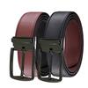 Elt First Layer Two-color Pure Cowhide Double-sided Available Business Pin Buckle Gift Plain Embossed Pattern Text Belt Men