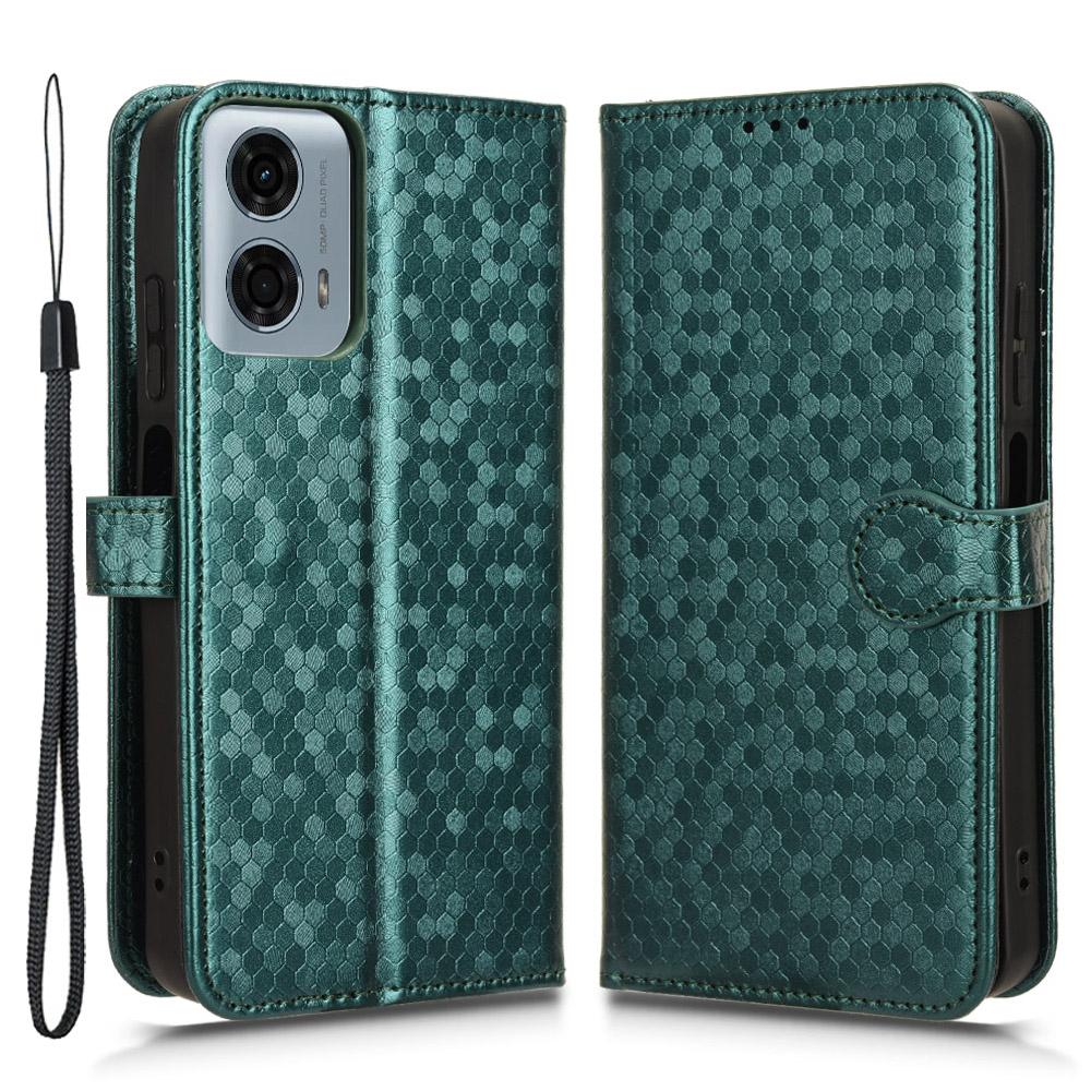 For Motorola Moto G Power (2024) Phone Case Dot Imprinted Wallet Flip Cover