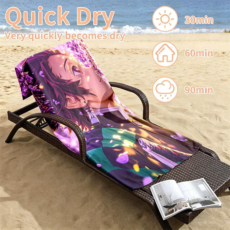 Akaza Demon Slayer Beach towels also serve as bath towels summer essential a musthave for the outdoors the beach and the pool