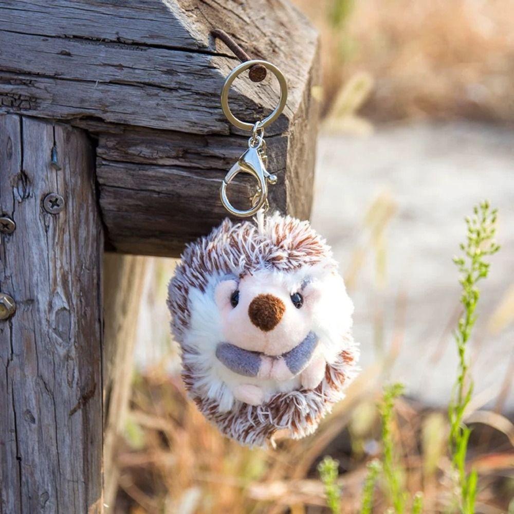 Cute Hedgehog Pattern Plush Key Chain Handbag Keyring Bag Pendant Keyring New Stuffed Keychain