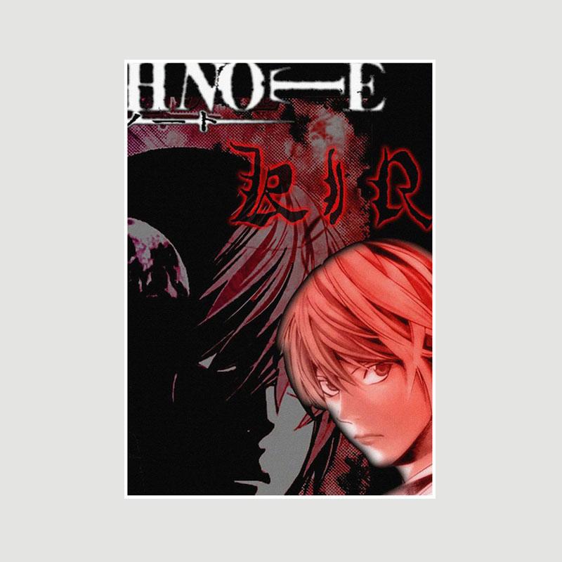 

Класичний японський плакат Death Note Мультяшна фігурка L Ретро білі паперові плакати та принти Живопис Домашній декор Бар Вітальня Фреска 42x30cm