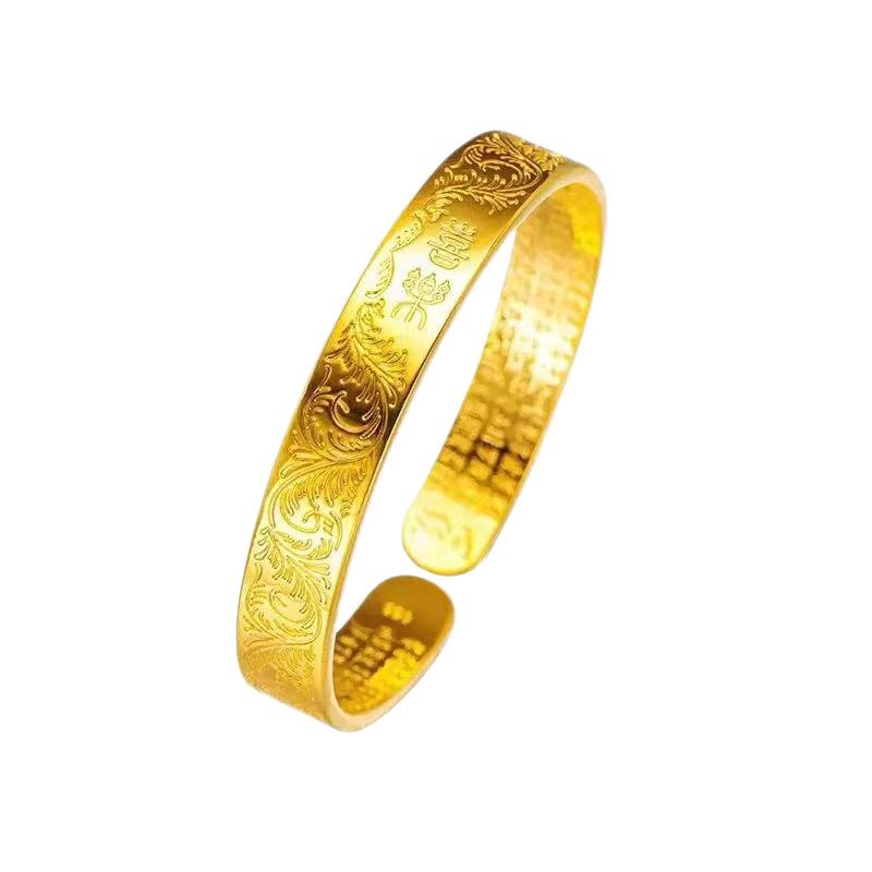 Elegant Gold-Plated Copper Bangle for Women - Plain Style