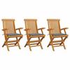 VidaXL Set of 3 Garden Chairs with Cushions, Patio Seats, Dining Chairs, Outdoor Patio Furniture, 3062515