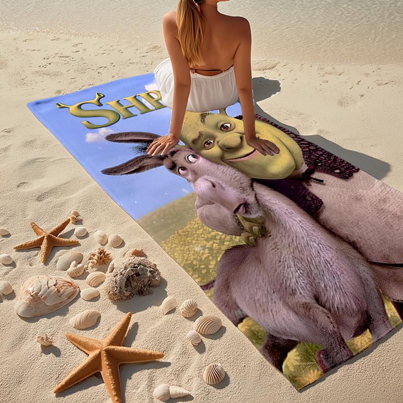 Ultra-Soft Beach Towel with Shrek Theme,Ideal for Pool - Camping, Diving - Perfect Travel Essential, Vibrant Beach Towel.