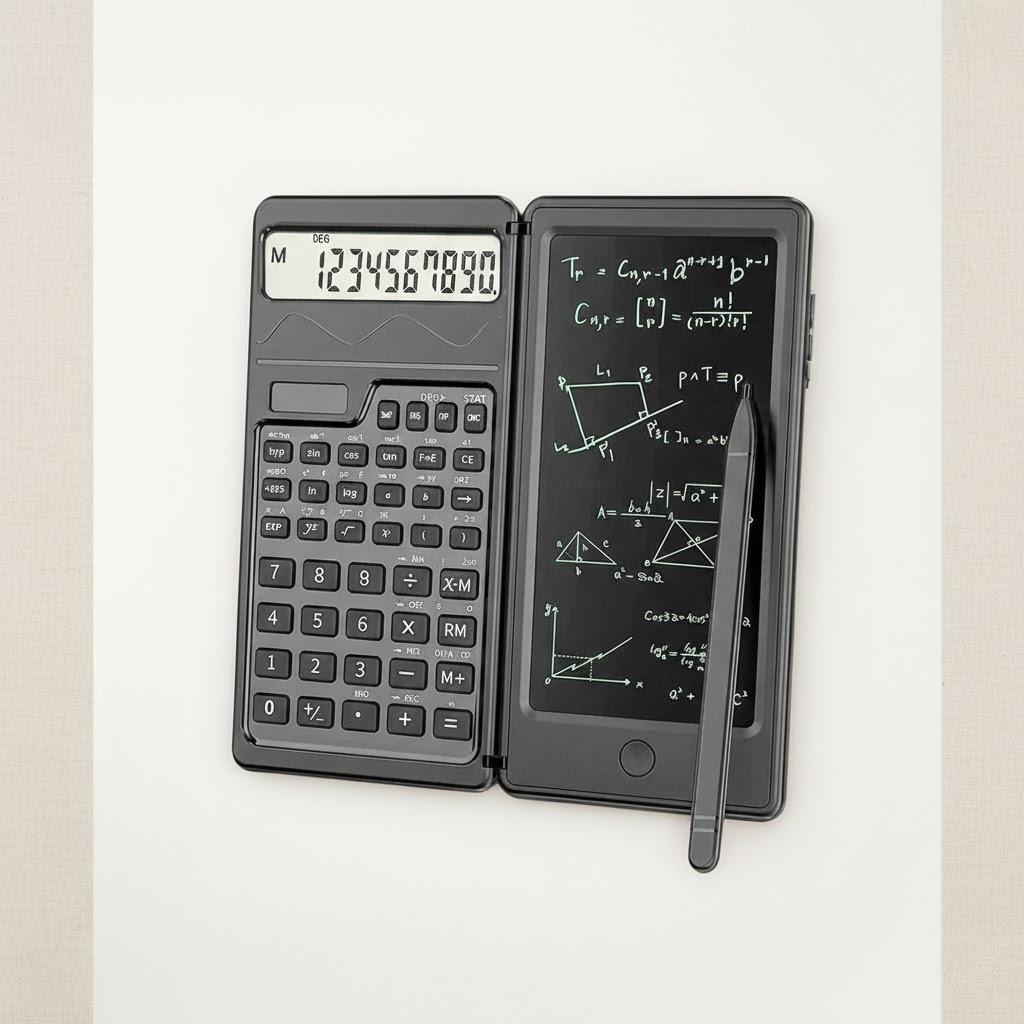 

Smart Foldable Solar Calculator with Handwriting Pad for Science Tech Education Office Finance Equipment чорний